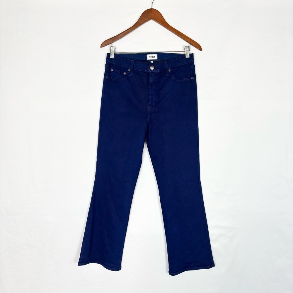 Pistola Lennon High Rise Crop Bootcut Jeans‎ Coated Sapphire Blue Size 29